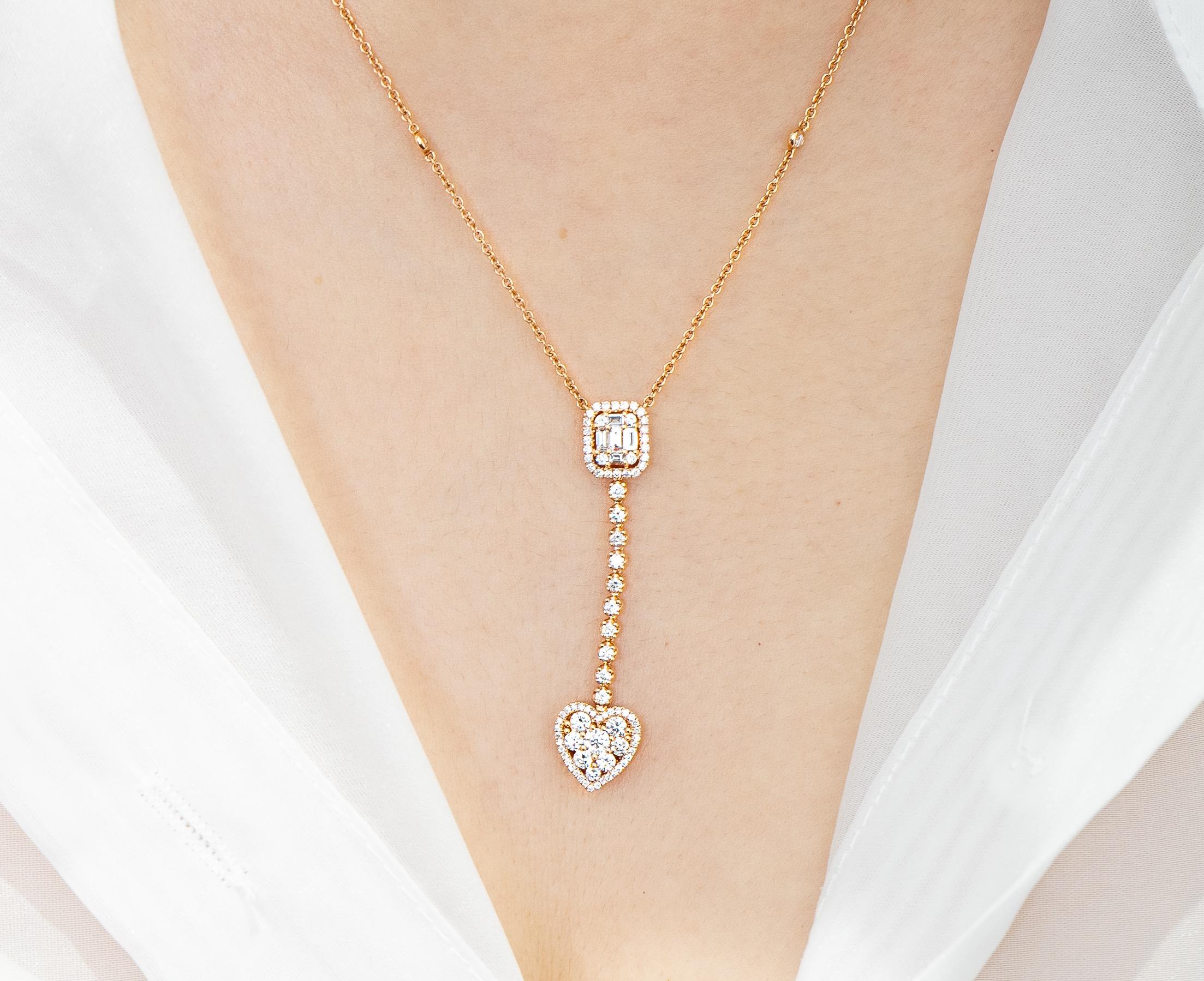 Brilliant cut round diamonds necklace